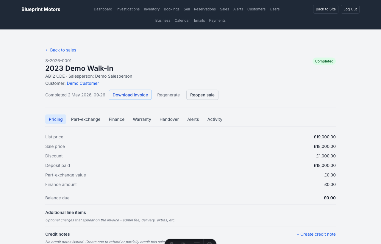 Admin · Sale lifecycle