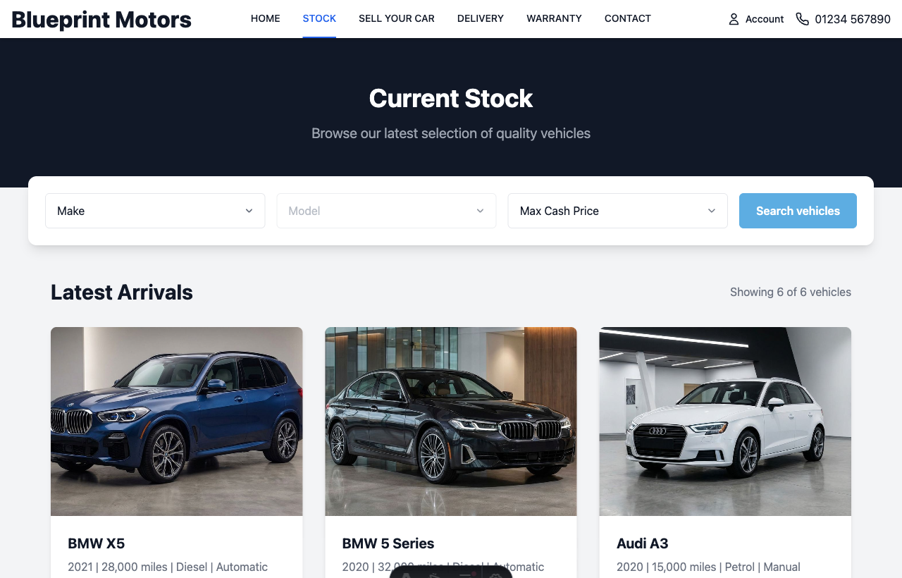 Customer · Stock listing